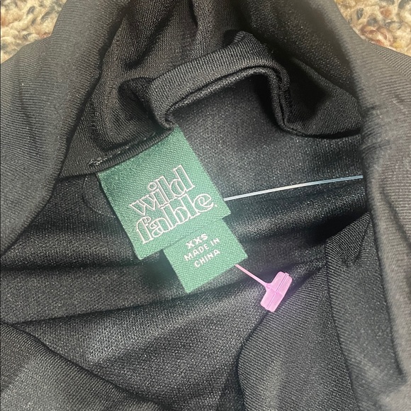 Wild Fable Ruffle Drop Waist High Neck Black Sleeveless Mini Dress Size XXS NWOT - Picture 4 of 5